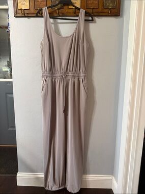 Abercrombie & Fitch Taupe Sleeveless Jumpsuit